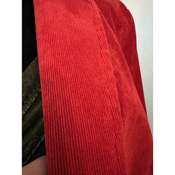 Red Corduroy Blazer Womens Sz 22 Plus Size Jacket Career Wear Trending Holiday - Picture 6 of 14